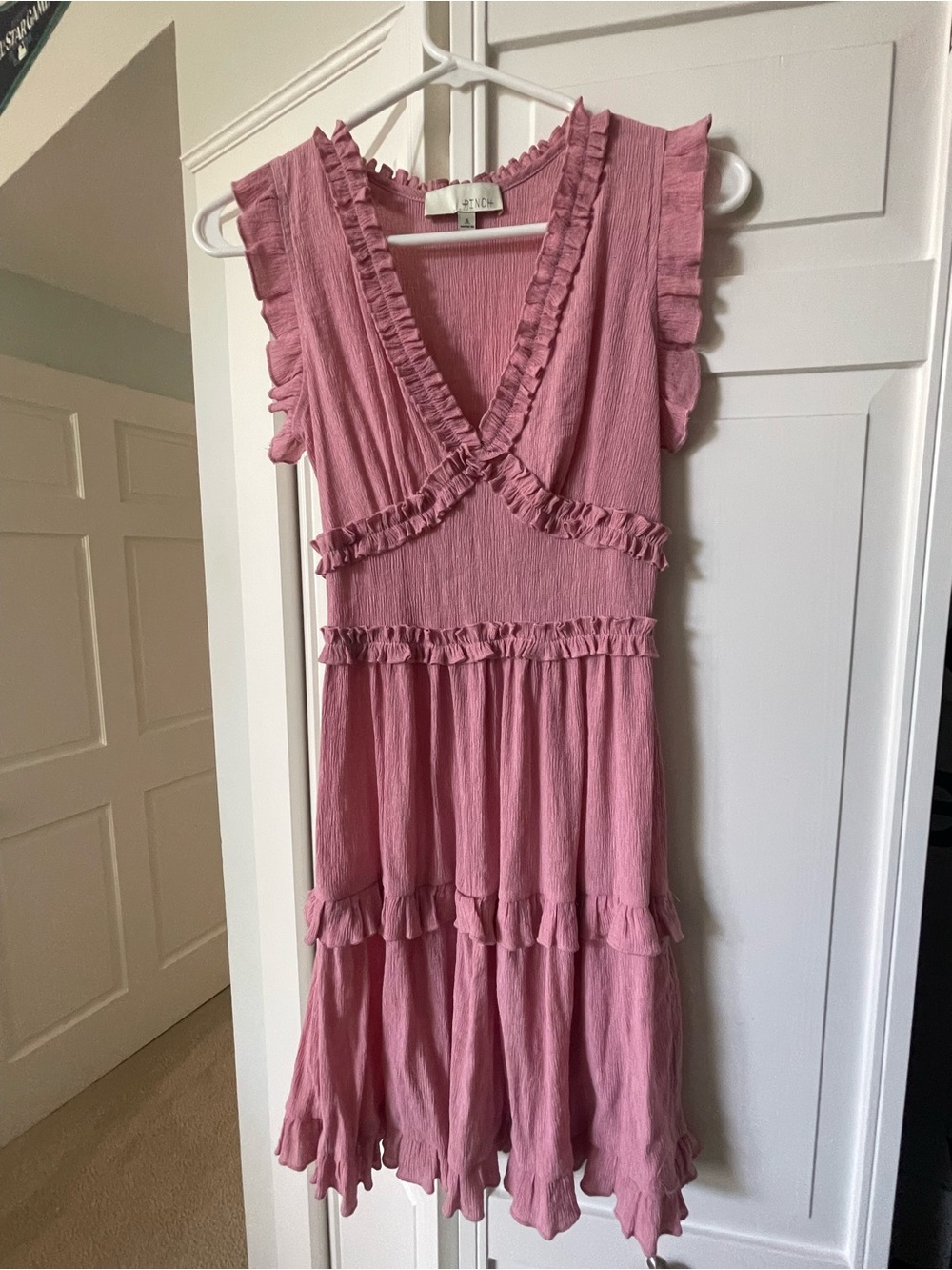 Pinch Mauve Ruffle-Trim Mini Dress